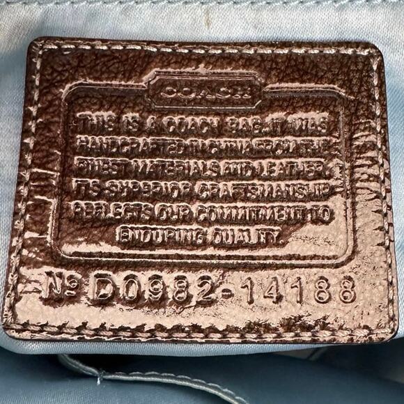 Coach Navy Blue Glitter Signature C Canvas Leather Shoulder Bag - Picture 10 of 10